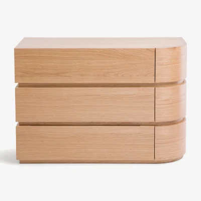 La Redoute Evoria Oak Veneer Round Corner Chest of Drawers For Modular Wardrobe