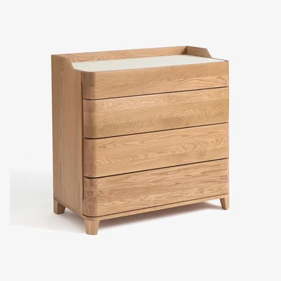 La Redoute Junius Solid Oak & Linoleum Chest of Drawers, designed by E. Gallina
