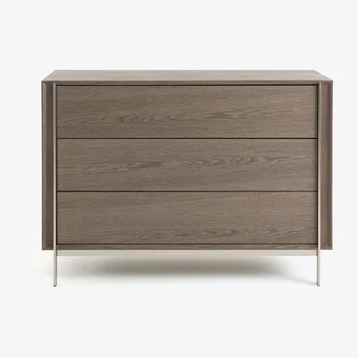 La Redoute Killem Grey Oak & Satin Nickel Chest of Drawers