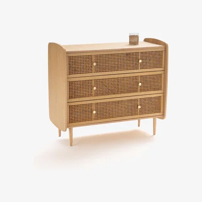 La Redoute Tempa Chest of 2 Drawers in Rattan Cane