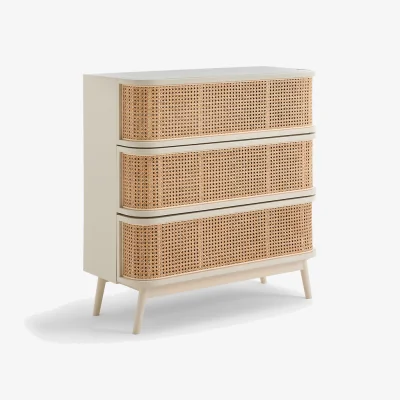 La Redoute Laora Chest of Drawers with 3 Drawers with Rattan Cane