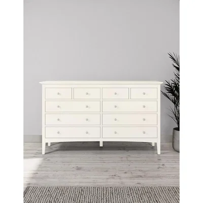 Marks & Spencer M&S Hastings Wide 10 Drawer Chest - Soft White, Soft White,Mid Blue,Ivory,Grey