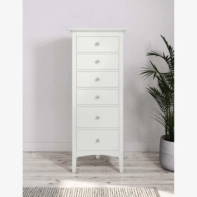 Marks & Spencer Gallery Direct Hastings Tall 6 Drawer Chest - Soft White, Soft White