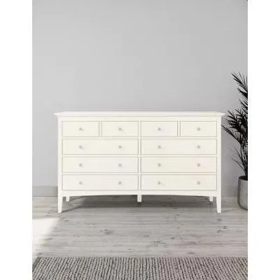 Marks & Spencer M&S Hastings Wide 10 Drawer Chest - Dark Grey, Dark Grey,Ivory