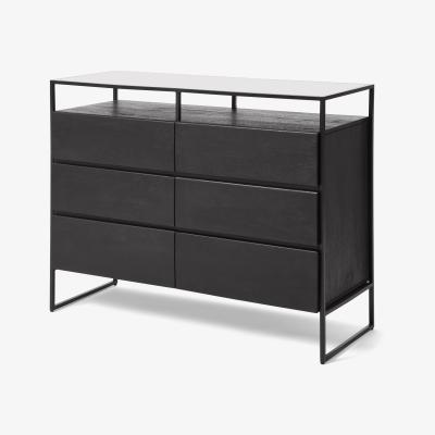 Made.com Kilby Wide Chest of Drawers, Black Stain Mango Wood