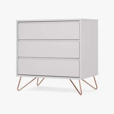 Made.com Elona Compact Chest of Drawers, Light Grey & Copper Legs