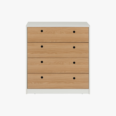 Made.com MADE Essentials Tyas Chest of Drawers, White and Oak Effect