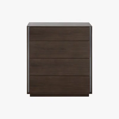 Made.com Lecki Chest Of Drawers, Walnut & Stainless Steel