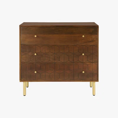 Made.com Hedra Chest of Drawers, Mango Wood & Brass