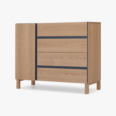 Made.com Xander Chest of Drawers, Ash & Navy Blue