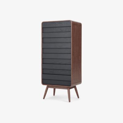Made.com Esme Tall Chest, Dark Stain Ash & Grey