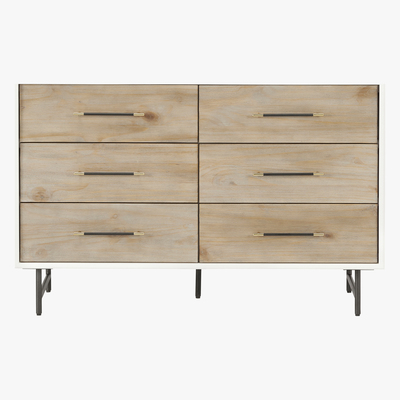 Made.com Ocanda Wide Chest Of Drawers, White & Pine