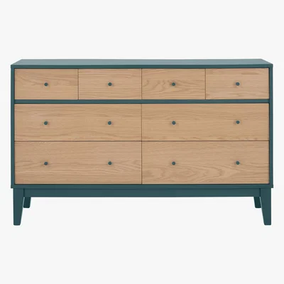 Made.com Ralph Wide Chest of Drawers, Oak & Teal