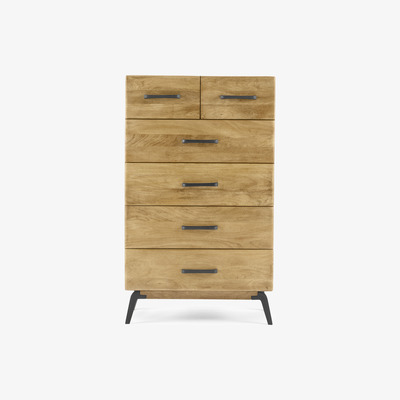 Made.com Lucien Tall Chest Of Drawers, Light Mango Wood