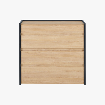 Made.com Made Essentials Stu Chest of Drawers, Oak Effect & Ocean Blue