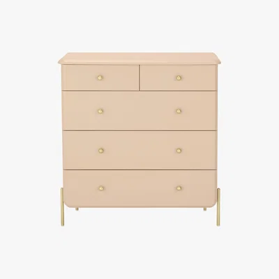 Made.com Maddie Chest of Drawers, Pink and Brass
