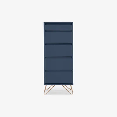 Made.com Elona Vanity Chest of Drawers, Dark Blue and Copper
