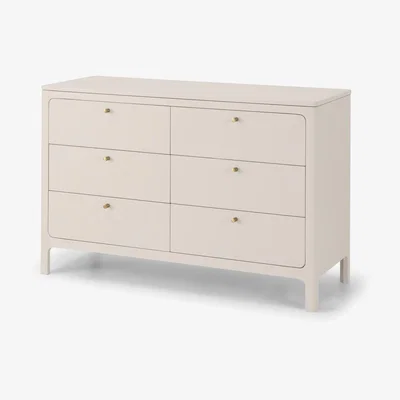 Made.com Bromley Wide Chest of Drawers, Warm Ecru with Brass Handles