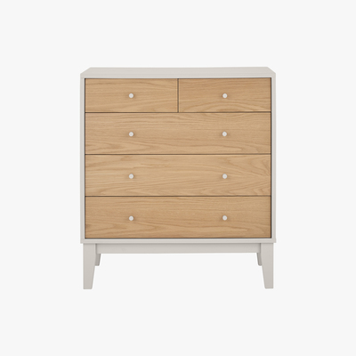 Made.com Ralph Chest of Drawers, Oak & Mushroom Grey