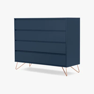 Made.com Elona Chest of Drawers, Dark Blue & Copper