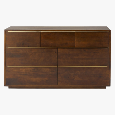 Made.com Anderson Wide Chest of Drawers, Mango Wood & Brass