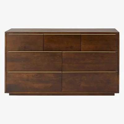 Made.com Anderson Wide Chest of Drawers, Mango Wood & Brass