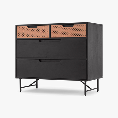 Made.com Franklin Chest Of Drawers, Mango Wood & Copper