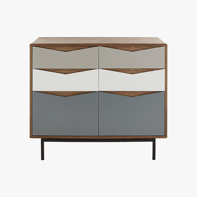 Made.com Louis Wide Chest Of Drawers, Walnut and  Charcoal