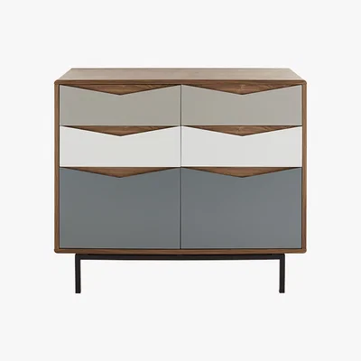 Made.com Louis Wide Chest Of Drawers, Walnut and  Charcoal