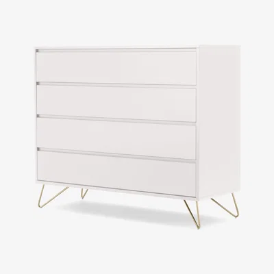 Made.com Elona Chest of Drawers, Ivory White & Brass
