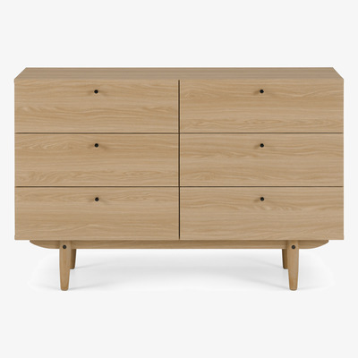 Made.com Asger Wide Chest of Drawers, Oak Effect