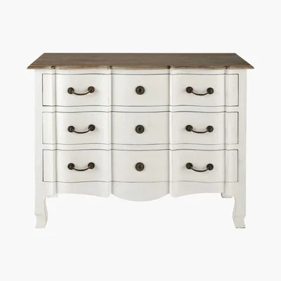 Maisons du Monde White Acacia and Mango Chest of Drawers Versailles