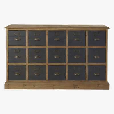 Maisons du Monde Recycled Pine 15-Drawer Storage Cabinet Toulouse