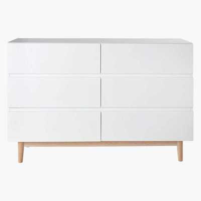 Maisons du Monde White 6-Drawer Double Chest of Drawers Artic