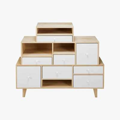 Maisons du Monde White paulownia 8-drawer destructured cabinet Spring