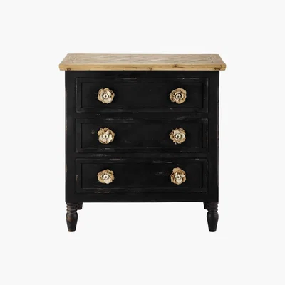 Maisons du Monde 3-Drawer Chest in Black Simone