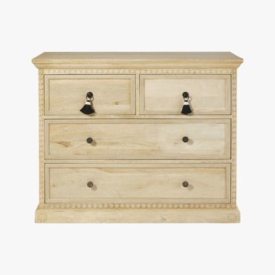 Maisons du Monde Solid Mango Wood 4-Drawer Chest of Drawers Cherokees