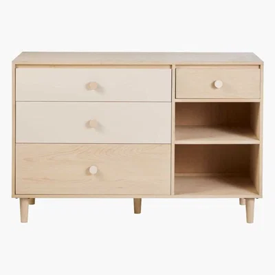 Maisons du Monde Bleached and Pink 4-Drawer Double Chest of Drawers Lou
