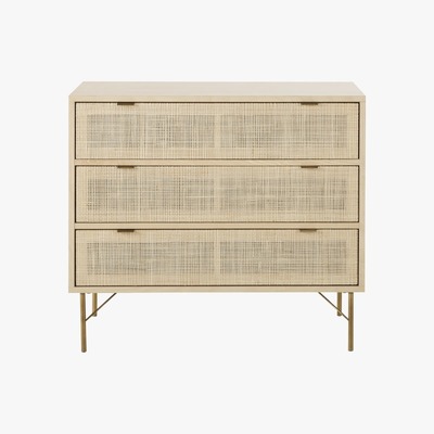 Maisons du Monde 3-Drawer Woven Rattan Chest of Drawers Solstice