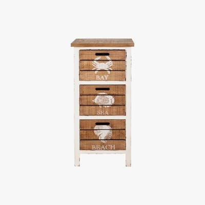 Maisons du Monde Fir 3-Drawer Storage Cabinet