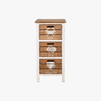 Maisons du Monde Fir 3-Drawer Storage Cabinet