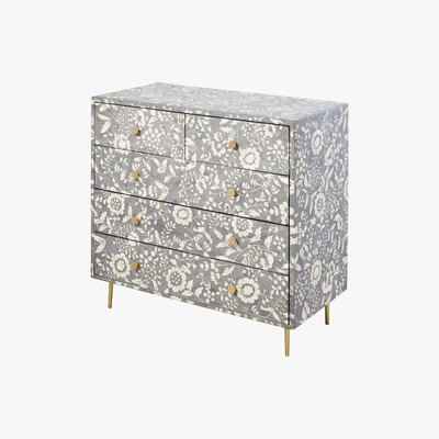 Maisons du Monde 3-drawer chest of drawers with grey floral print Gabriella