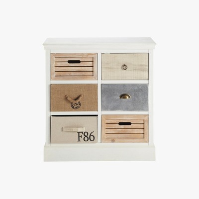 Maisons du Monde Storage Cabinet with 6 drawers in white Ouessant