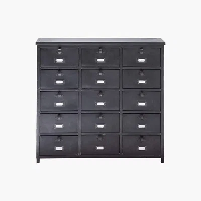 Maisons du Monde Metal industrial cabinet in black W 88cm Edison