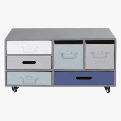 Maisons du Monde Metal 6-Drawer Storage Cabinet on Castors Galaxy
