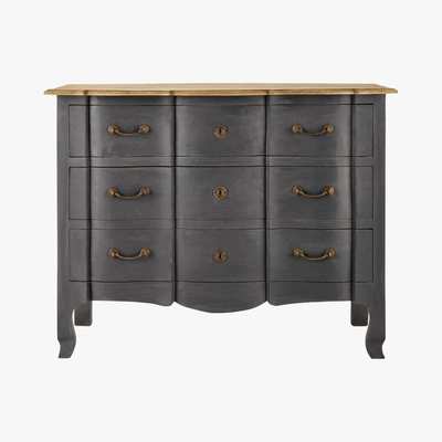 Maisons du Monde Mango wood and Acacia chest of drawers in grey Colette