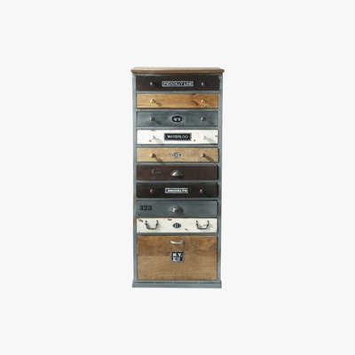 Maisons du Monde Distressed wood semainier chest W 59cm Lazare