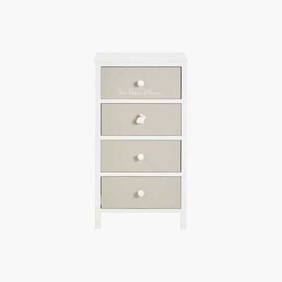 Maisons du Monde White and Taupe 4-Drawer Cupboard Bulle