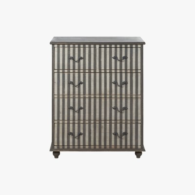 Maisons du Monde 5-drawer recycled pine and birch chest of drawers with stripe motifs Solveig