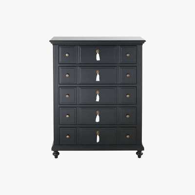 Maisons du Monde Black 5-Drawer Tall Chest of Drawers Cambronne